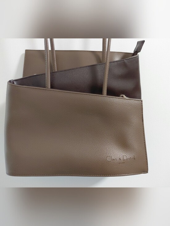 Cleo & Patek Handbags - Cleo & Patek Paris Tan Brown Leather Double-Compartment Shoulder Bag